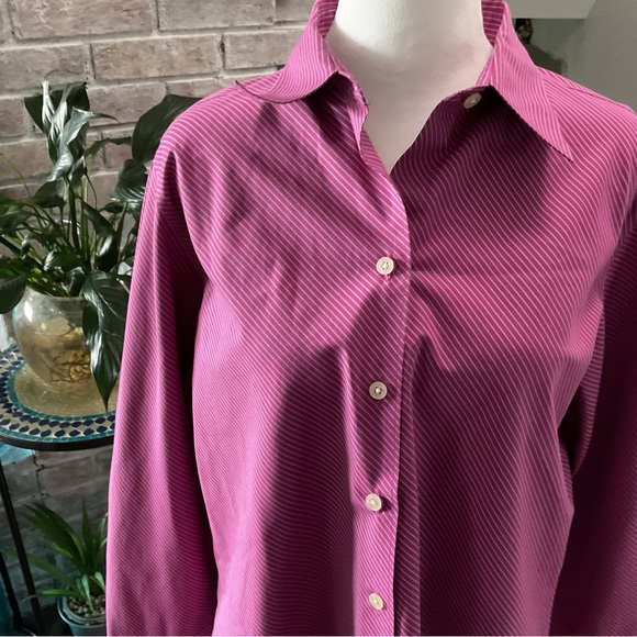 Eddie Bauer Pink Boxy Button Down Shirt Notched Collar - Picture 2 of 4